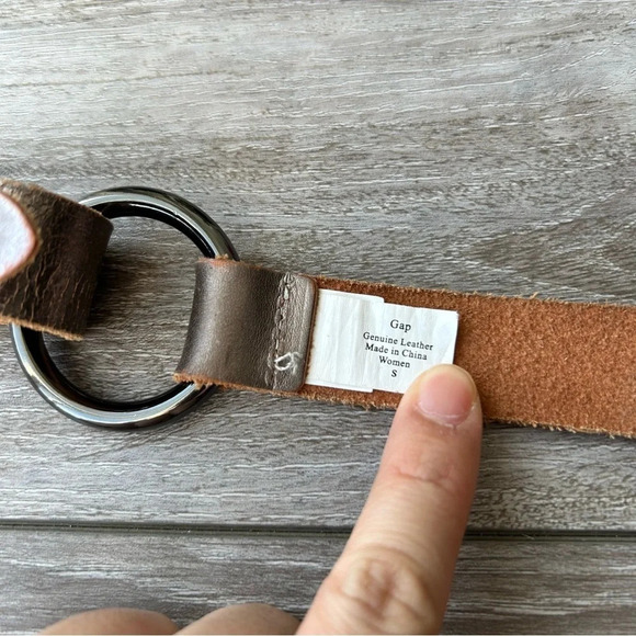 Gap Pearl Silver Leather Braided Leather Belt - Picture 4 of 12